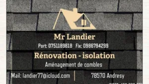 Mr Landier , Couvreur , Rénovation ,Toiture , Isolation , Aménagement de combles , pose de velux , placo , peinture à Vernouillet
